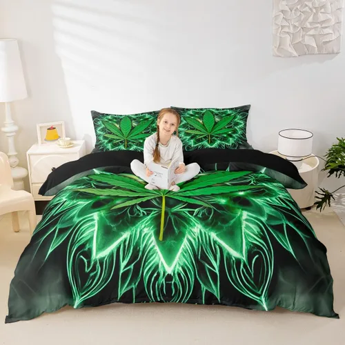 Vista 30 de Edredón con diseño de palmeras hawaianas, olas y playa tropical, con estampado natural decorativo, juego de fundas para almohada, azul