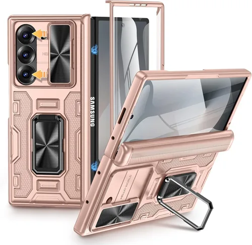 Vista 15 de VEGO Funda para Galaxy Z Fold 4 con Cubierta de Cámara Deslizante y Protección de Bisagra Funda con Protector de Pantalla Soporte Magnético de 360°