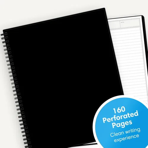 Vista 2 de Blue Sky Smart Notes cuaderno profesional, anillado, 8.5 x 11 pulgadas, negro (14713)