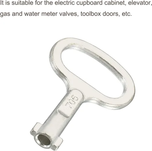 Vista 3 de PATIKIL Llave inglesa con forma de llave, paquete de 3 para bloqueo de panel de 0.45 x 0.2 pulgadas, color plateado