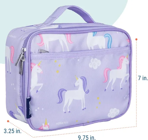 Vista 3 de Wildkin Lonchera para niños con aislamiento – Duradera y reutilizable para la escuela y los viajes - Unicornio