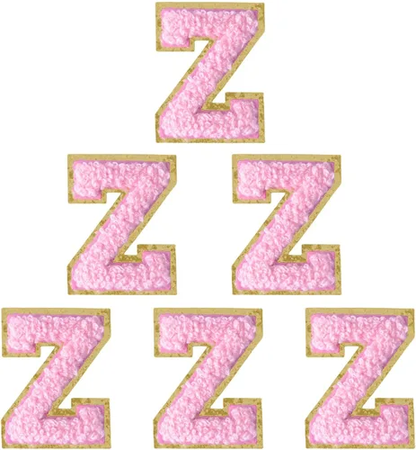 Vista 142 de 6 piezas de parches de letras de chenilla autoadhesivas, parches de letras preppy de 2 pulgadas para bolsos, ropa y sombreros, grandes pegatinas