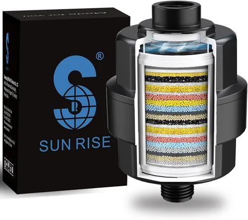 Filtro de ducha de 20 etapas para agua dura, con 1 cartucho reemplazable, filtro de agua de ducha de alto rendimiento para eliminar cloro y flúor,