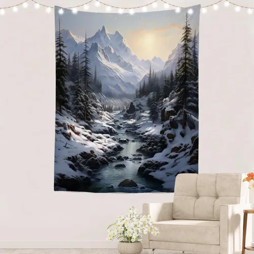 Vista 39 de Batmerry Maritime Ocean Tapestry, Anchors Wave Nautical Wall Art Hanging Decoration Polyester Fiber White Ruffled Around For Dorm Room Bedroom