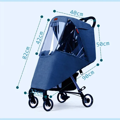 Vista 8 de Funda universal para la lluvia, transpirable, protector contra el clima, reutilizable, fácil instalación, cochecitos, accesorios, cochecitos