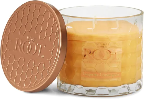 Vista 30 de Root Candles Velas Aromáticas Mezcla de Cera de Panal Vela Artesanal Premium, Veriglass Pequeño, Limón y Bergamota