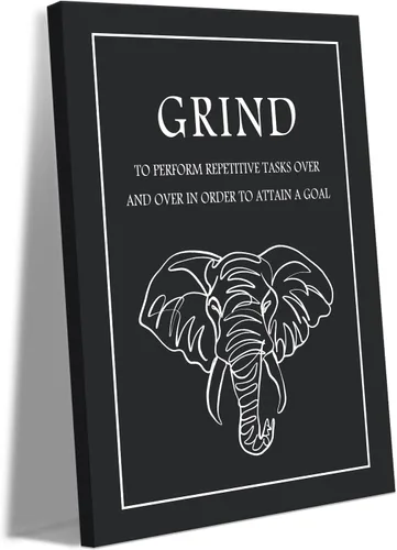 Vista 84 de Inspirational Hustle Wall Art - Lion Head withEncouraging Quotes Canvas Print Motivational Wall Decor, Black and White Office Picturtes Success