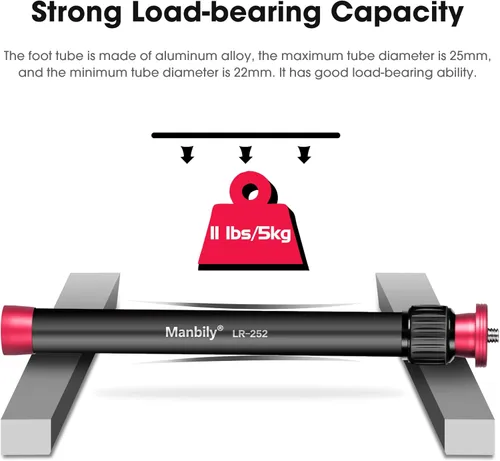 Vista 4 de Manbily Poste de extensión de cardán de aluminio trípode columna central barra de extensión 1/4 "rosca 2 sección tubo para DJI OSMO móvil 2 Zhiyun