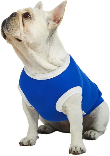 Vista 18 de Camiseta sin mangas para perro, camisas de algodón para perros, camisetas sin mangas, suave, transpirable, fresca para perro, ropa para mascotas