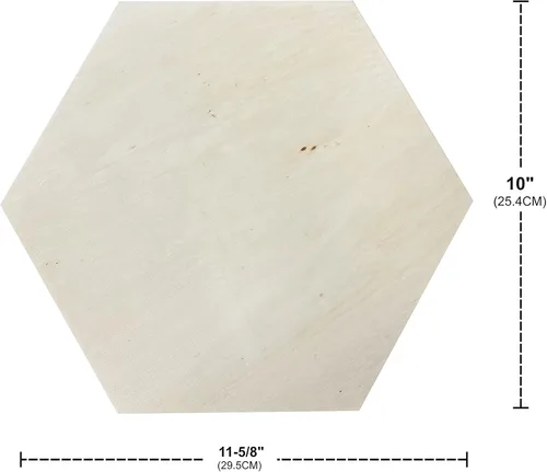 Vista 3 de Paneles de madera sin terminar para pintar, tableros con marco hexagonal de madera en blanco para manualidades y vertido de arte