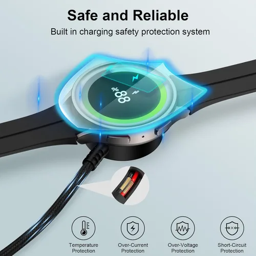 Vista 2 de Galaxy Watch Charger Fast Charging Station for Samsung Galaxy Watch8 Classic/Watch 8/Watch7 Ultra/FE/6/5/5 Pro/4/3/Active2,Samsung Magnetic