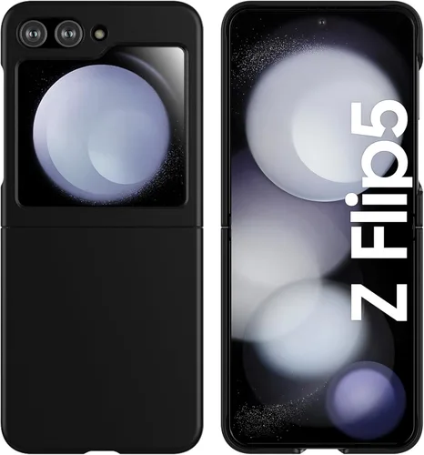 Vista 2 de Cresee Funda para Samsung Galaxy Z Flip 5 (2023) Funda delgada y dura con acabado mate para Galaxy Z Flip5 - Negro