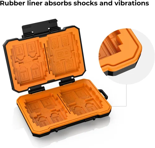 Vista 6 de K&F CONCEPT Estuche de 29 ranuras para tarjetas de memoria, estuche de transporte para tarjetas SD, CF, CFexpress, Micro SD, Nano SIM y Micro SIM