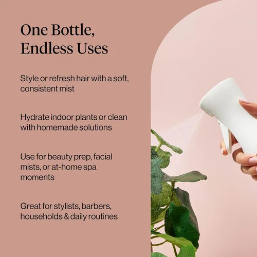 Vista 6 de Botella de Spray Continuo Kitsch para el Cabello – Mister de Agua de Niebla Fina y Botella de Spray de Agua – Botella de Spray de Cabello Reciclada