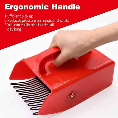 Vista 3 de Paquete de 1/2/4 Recogedor de Bayas, con Peine Metálico y Mango Ergonómico para Recoger Bayas con Mayor Facilidad