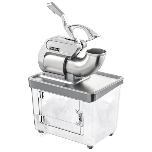 EUHOMY Trituradora de hielo comercial, aprobación ETL, máquina de cono de nieve con cuchillas dobles