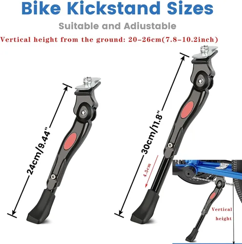 Vista 5 de VECKUSON Pata de cabra para bicicleta de niños, patas de cabra de montaje central para bicicletas de 16, 18, 20, 22 pulgadas, patas de cabra