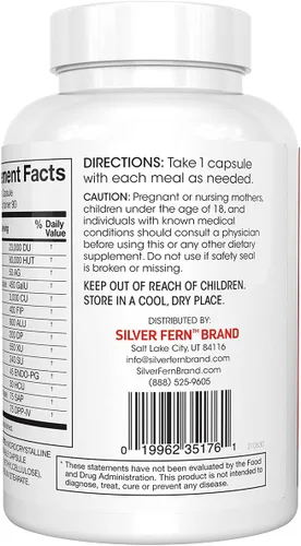 Vista 7 de Silver Fern Brand Ultimate Suplemento de enzima digestiva – 1 botella = 90 cápsulas – Alta potencia, múltiples enzimas – Comodidad digestiva