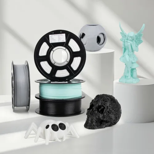 Vista 5 de iSANMATE Filamento PLA rápido de 0.069 in, 26.5 lbs, paquete de filamento para impresora 3D, precisión dimensional ±0.0.079 in, negro, blanco, rojo