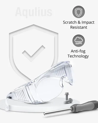 Vista 5 de Aqulius Gafas de seguridad sobre anteojos, gafas protectoras resistentes a los golpes, gafas de seguridad antivaho y resistentes a los arañazos