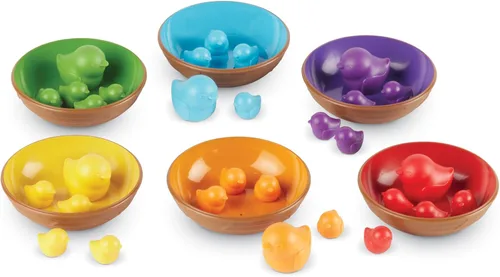 Learning Resources Birds in a Nest - Juego de clasificación de 36 piezas, a partir de 3 años, juguetes de aprendizaje para niños pequeños, juguetes