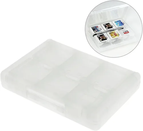 Vista 2 de Caja de almacenamiento 28 en 1 compatible con 3DS 3DS DSiDSi XLDSi LLDSDS Lite Games Holder, caja de almacenamiento de cartucho (blanco)