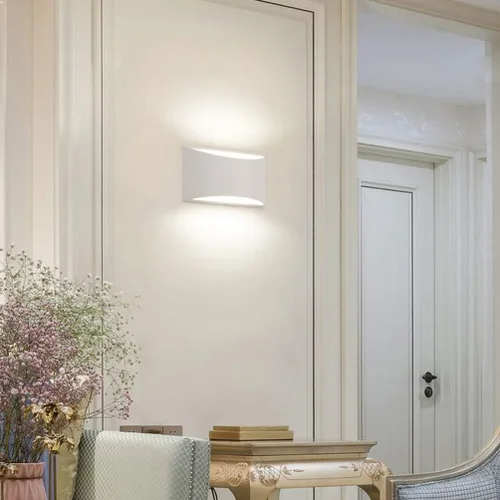 Vista 3 de Aipsun Aplique de pared LED moderno de aluminio para interiores, con cableado, juego de 2 luces de montaje en pared arriba y abajo, para sala