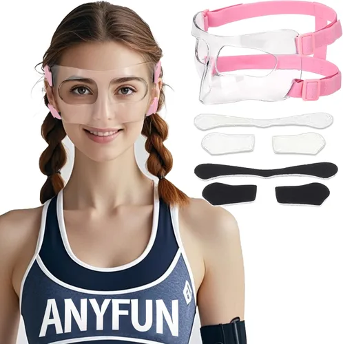 AF01B Women Nose Guard for Broken Nose Adults Adjustable Basketball Soccer Sports Face Shield Mask with Foam Padding for Youths Teens