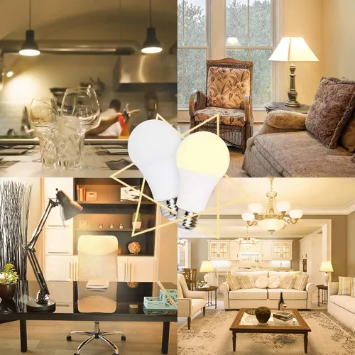 Vista 6 de chiphy Bombillas LED regulables, 1200 lúmenes, 12 W (equivalente a 120 W), 2700 K (blanco cálido), base A19/E27, con 3 niveles de brillo, sin