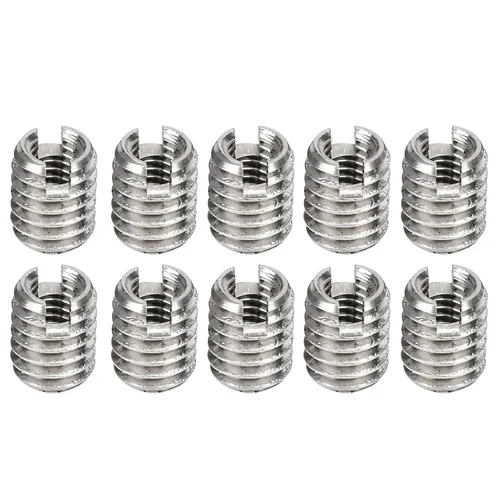 Vista 22 de 10 piezas de inserto de rosca autorroscante, tuerca reductora de rosca de 15 mm, rosca hembra M10 x 1.5 mm y rosca macho M12 x 1.75 mm, kit