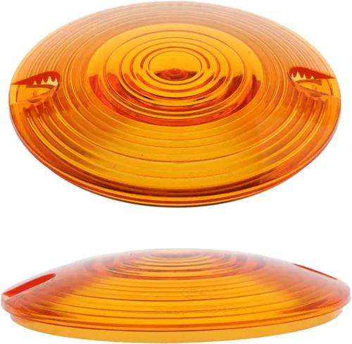 Vista 2 de NTHREEAUTO - Cubierta de lente de luz direccional plana de 3 1/4 pulgadas ámbar compatible con Harley Touring Electra Glide Road King Softail