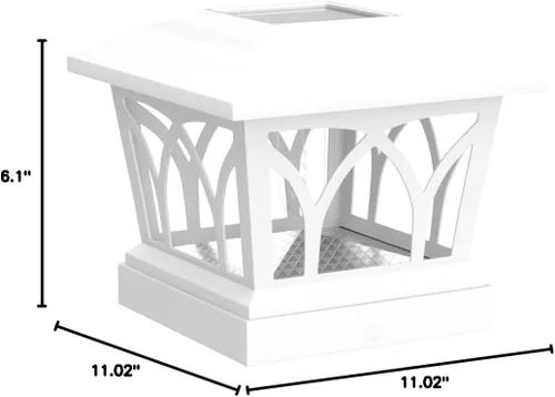 Vista 9 de VOLISUN Paquete de 4 luces solares para postes para exteriores, con bombillas LED Edison, 2 ajustes de brillo, luces para poste de valla alimentadas