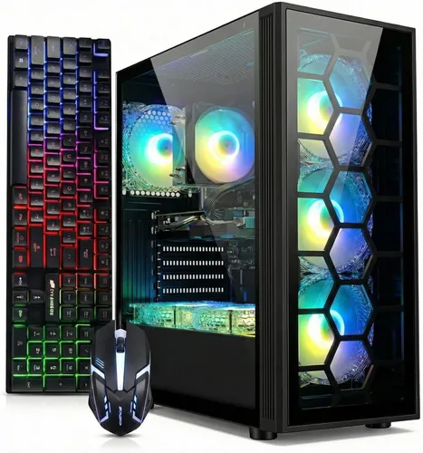 Vista 9 de STGAubron Computadora de escritorio para videojuegos, Intel Core i7 8ª generación hasta 4.1G, GeForce RTX 3050 6G, 16G DDR4, 512G SSD, WiFi 6, BT