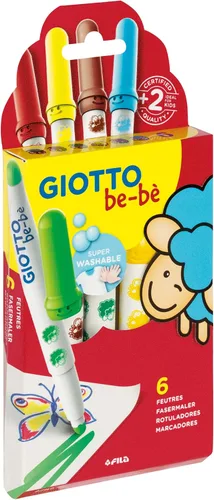 Giotto Be-bè 469800 – Caja de 6 marcadores Maxi para los más pequeños