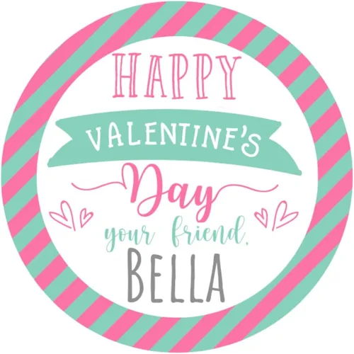 Etiquetas personalizadas para el día de San Valentín, para el aula de San Valentín para niños, calcomanías de feliz día de San Valentín, calcomanías