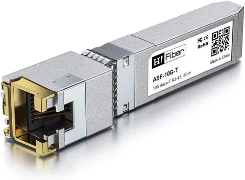 Vista 2 de H!Fiber - Módulo SFP+ a RJ45 de 10 Gb, transceptor de cobre SFP+ Ethernet 10Gbase-T para redes Juniper EX-SFP-10GE-T, MikroTik, Ubiquiti, Unifi