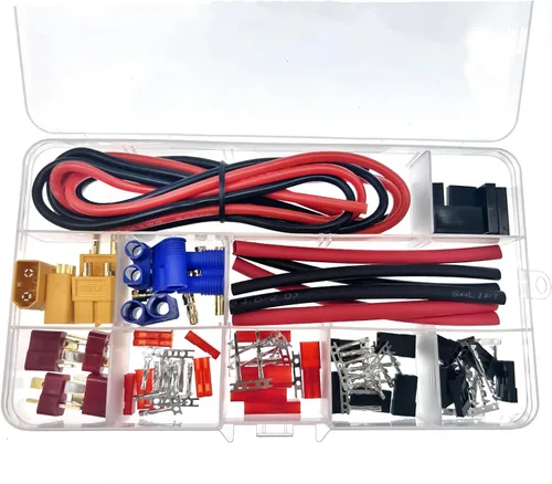 Vista 4 de 104 unids T-Plug EC3 XT60 macho hembra adaptadores de conector y servo enchufe macho hembra conector macho hembra kit de cable de pasador+14AWG