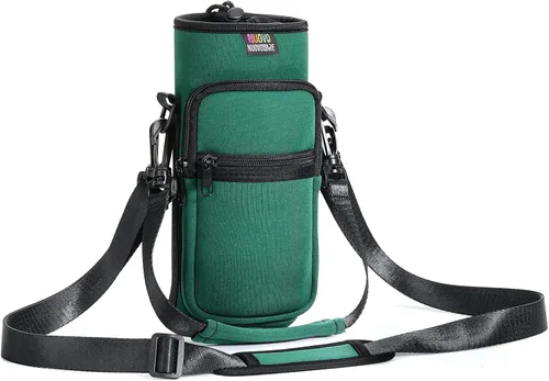 Vista 16 de Bolsa para botella de agua Nuovoware, soporte para botella de agua de 25oz/40oz/64oz, correa de mano ajustable, 2 bolsillos de neopreno, accesorios