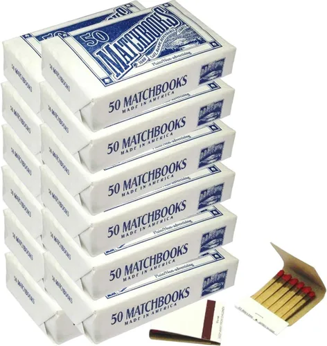 Vista 4 de D.D. Bean & Sons 50 Fósforos blancos lisos para bodas cumpleaños al por mayor hechas en América