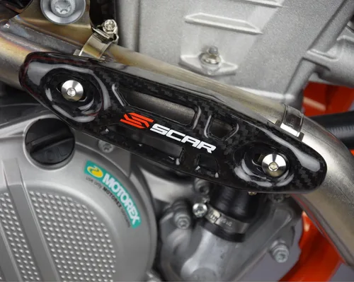 Vista 4 de SCAR Protector Universal de Calor de Escape de Carbono Escudo Protector de Tubo Cubierta de Silenciador para 4 Tiempos Compatible con KTM SXF EXCF