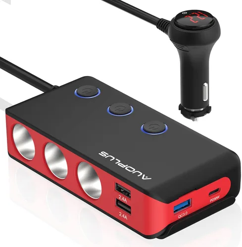 Adaptador de encendedor de cigarrillos para automóvil, cargador USB C de 30 W y carga rápida 3.0 para encendedor de cigarrillos de automóvil,