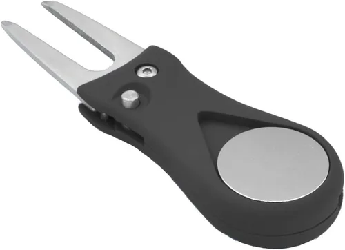 Herramienta de reparación de Divot de golf con botón emergente y marcador de bola magnética, ligera, portátil, herramienta de reparación de mini