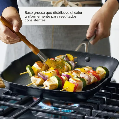 Vista 3 de KitchenAid - Juego de ollas y sartenes antiadherentes de inducción con anodizado duro, 10 piezas, color negro mate