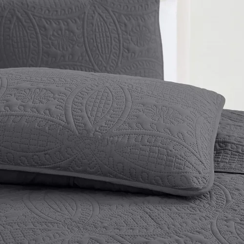 Vista 5 de Mellanni - Juego de colcha para cama individual con funda de almohada - Cubierta de ropa de cama con tecnología de acolchado ultrasónico - Juego