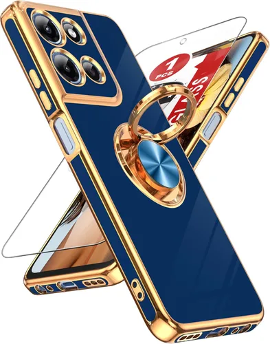 Vista 86 de LeYi Funda para iPhone XR: con Protector de Pantalla de Vidrio Templado [Paquete de 2] Soporte de Anillo Giratorio de 360°, Soporte Magnético