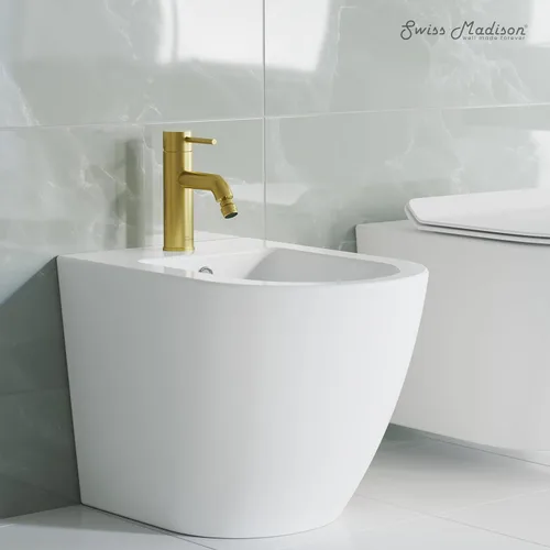 Vista 6 de Swiss Madison Well Made Forever SM-DF81BG Ivy - Grifo de bidé en oro cepillado