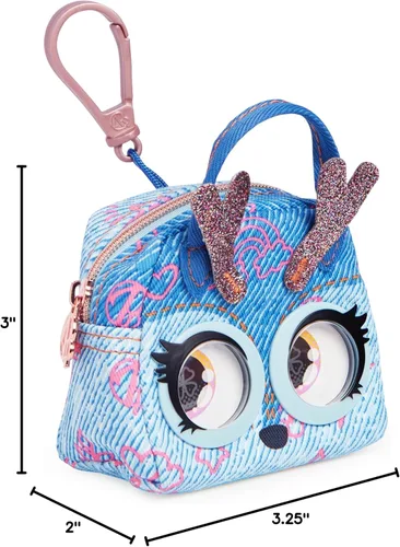 Vista 21 de Purse Pets Micros, Denim Deerie Stylish Small Purse with Eye Roll Feature