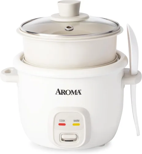 Vista 8 de Arrocera AROMA® CoreCoat con cesta emergente para cocinar al vapor (4 tazas cocinadas, 2 tazas sin cocinar)