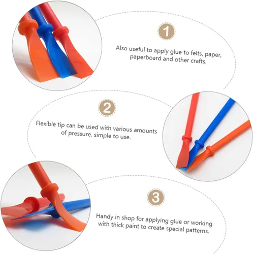 Vista 7 de EXCEART 2 Unidades Pp Copolímero mano pegamento herramienta de pintura pegamento frotis aplicador cepillo para manualidades de bricolaje 6 unids*2