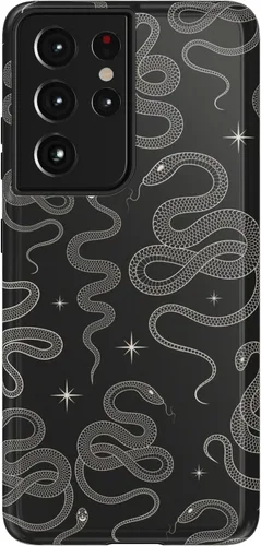 Vista 438 de Casely Funda para Galaxy S9 Postura de cadáver Yoga de esqueleto Diseño protector delgado esencial de doble capa
